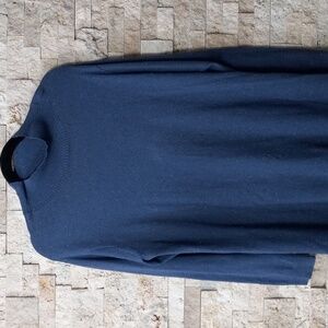 J.Jill Cotton Blend Indigo Blue Relaxed Pullover Tunic Women's Sweater Size L